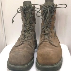 Vibram Work Steel Toe Military  Leather Lace Up Boots Size 9W